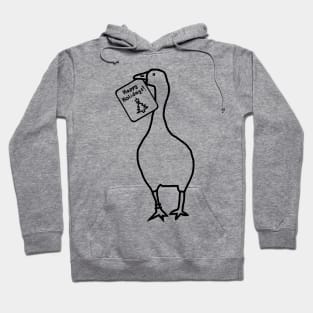 Annoying Christmas Goose Steals Happy Holidays Card Line Drawing Hoodie